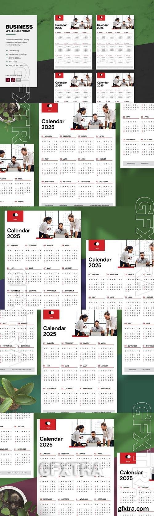 Corporate Style Wall Calendar 2025 F2725YB