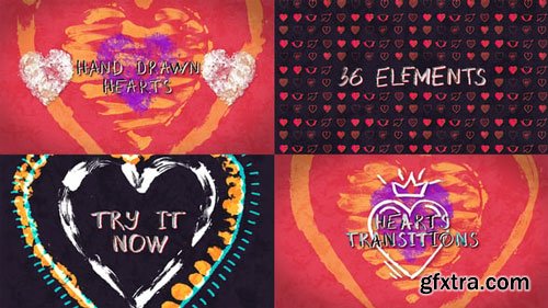 Videohive - Doodle Hand Drawn Hearts Collection - 56495514 Videohive - Doodle Hand Drawn Hearts Collection - 56495514