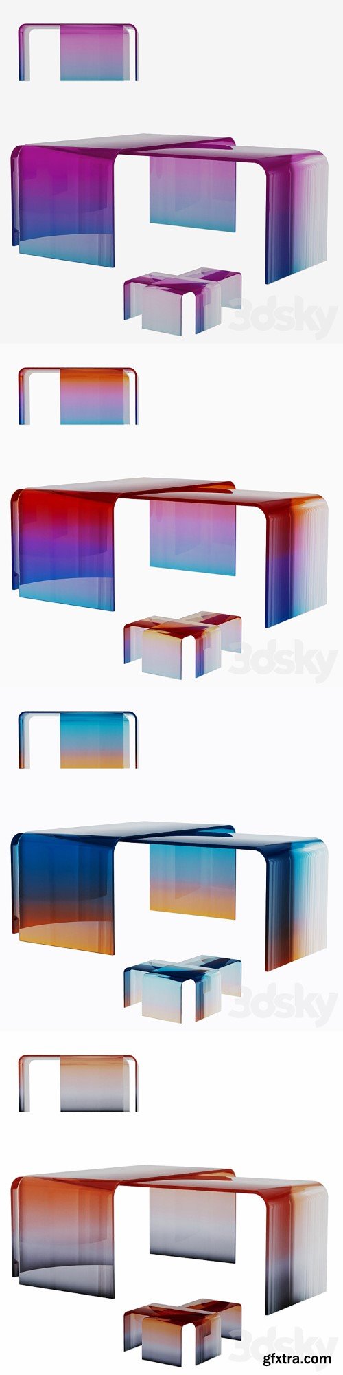3dsky Pro - Gradient Glass Tables