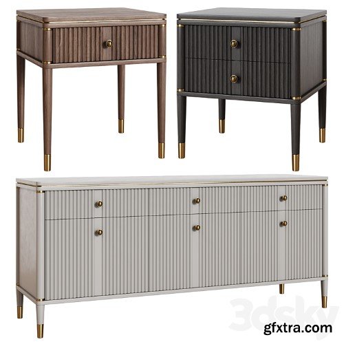 3dsky Pro - Art Deco chest of drawers and bedside table 09