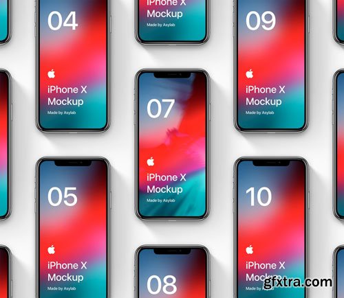 Asylab - iPhone X - 16 Scenes Mockups