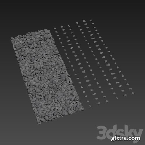 3dsky Pro - Pebble smooth splinter decor road n2