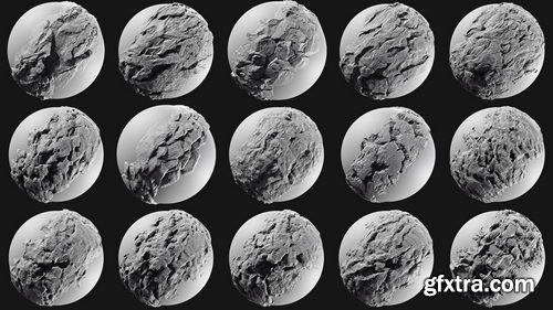 Artstation - 100 Trim brushes - Rock