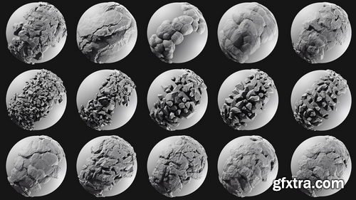 Artstation - 100 Trim brushes - Rock