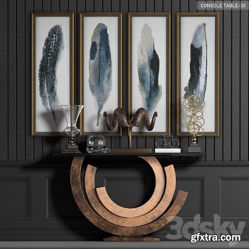 3dsky Pro - Contemporary Vintage Console Table