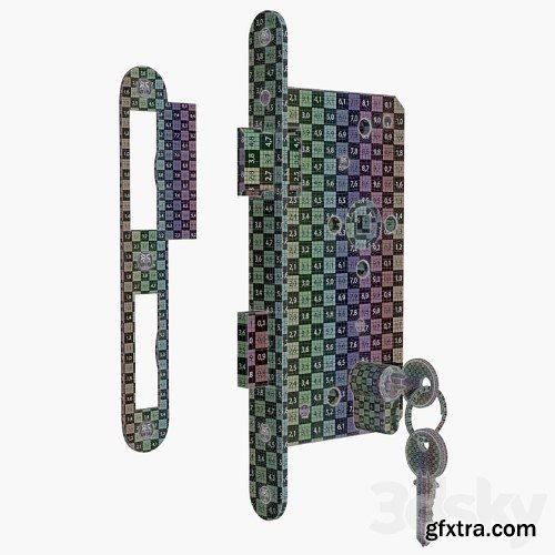 3dsky Pro - Euro Profile Cylinder Barrel Lock with keys