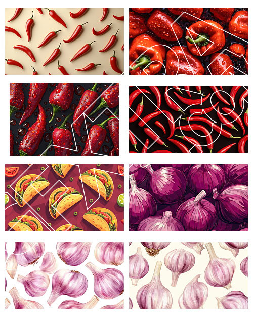 Seamless Food Texture Backgrounds 85xJPG