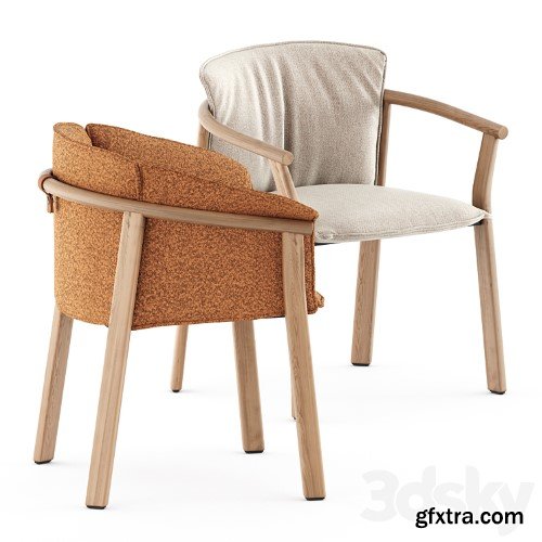 3dsky Pro - Lamorisse 3686 chair and 3687 chair by Pedrali and Grasshopper table by Karpenter