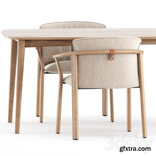 3dsky Pro - Lamorisse 3686 chair and 3687 chair by Pedrali and Grasshopper table by Karpenter