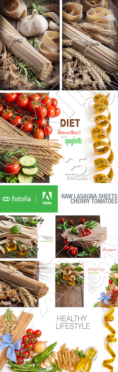 Raw Lasagna Sheets &amp; Cherry Tomatoes Exposures 42xJPG
