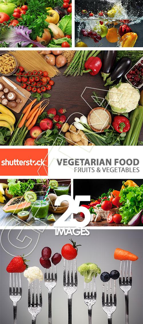 Vegetarian Food - Fruits &amp; Vegetables 25xJPG