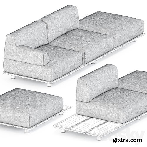 3dsky Pro - Palco sofa module set 1 by Kristalia