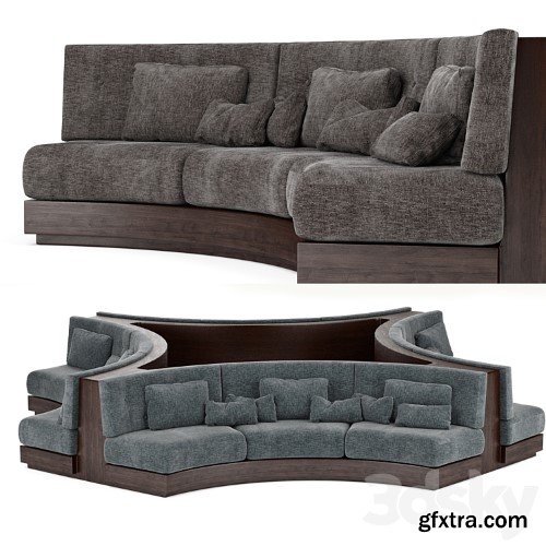 3dsky Pro - Booth Seating Round Sofa for Luxury Restaurant Lounge Cafe