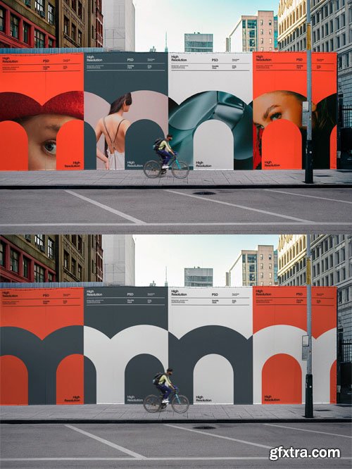 Urban Landscape Stretch Banner PSD Mockup Template Urban Landscape Stretch Banner PSD Mockup Template