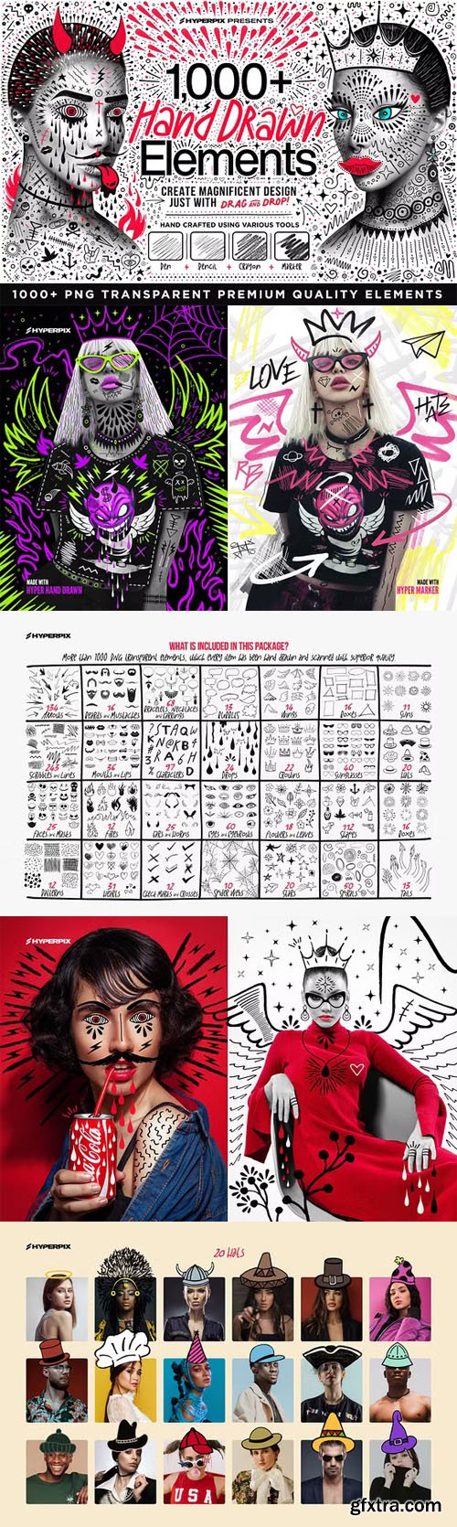 Hyper Hand Drawn - 1000+ PNG Elements| Hyper Hand Drawn - 1000+ PNG Elements|
