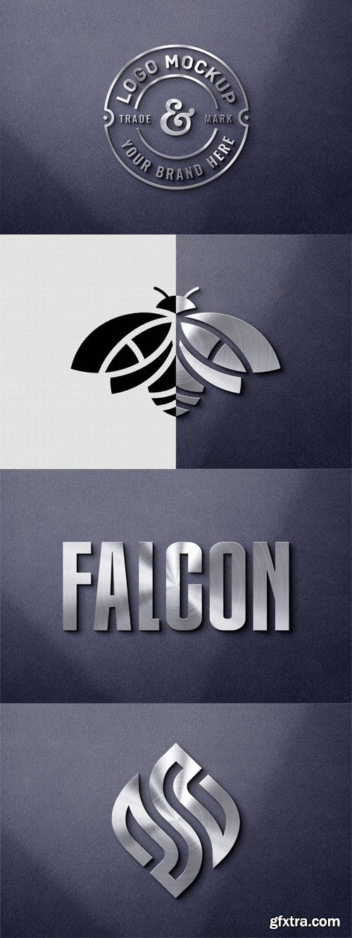 3D Metal Logo PSD Mockup Template 3D Metal Logo PSD Mockup Template