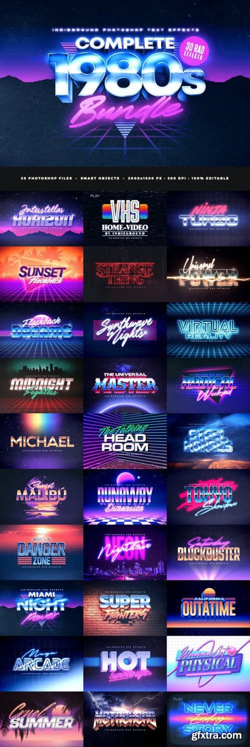 80s Text Effects for Photoshop - Complete Bundle