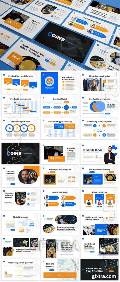 Coins - Cryptocurrency Powerpoint Template F2WHKV6