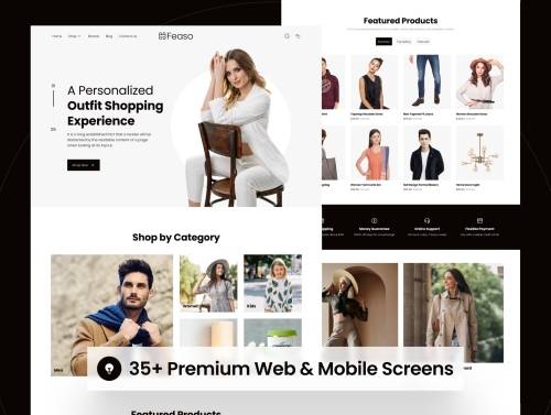 'Feaso - Shopping Ecommerce Website UI Kit'