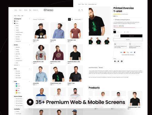 'Feaso - Shopping Ecommerce Website UI Kit'