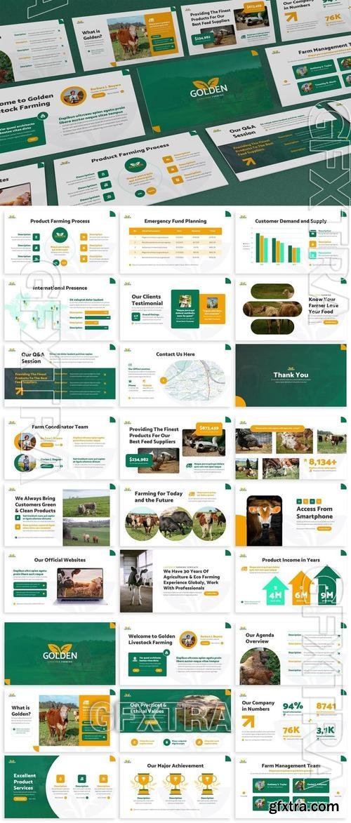 Golden - Livestock Powerpoint Template Q8BT2M6 Golden - Livestock Powerpoint Template Q8BT2M6