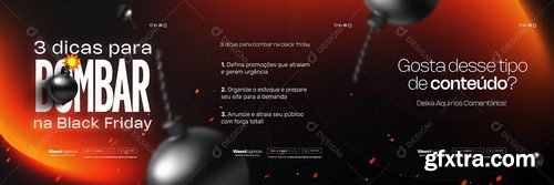 Designi - Carrossel Marketing Digital Black Friday Três Dicas para Bombar