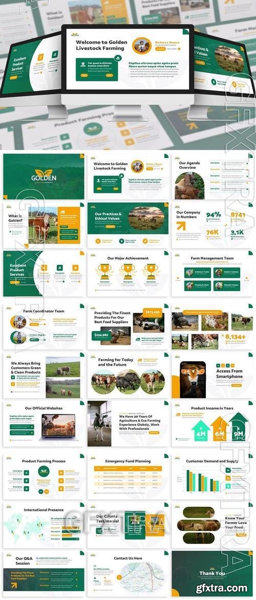 Golden - Livestock Google Slides Template JU9K9J3 Golden - Livestock Google Slides Template JU9K9J3