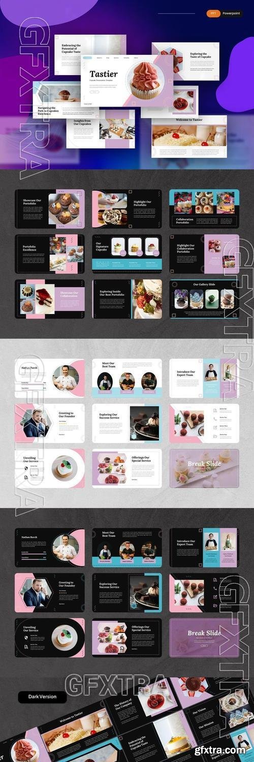 Tastier - Cupcake PowerPoint Template 2DSRDRN Tastier - Cupcake PowerPoint Template 2DSRDRN