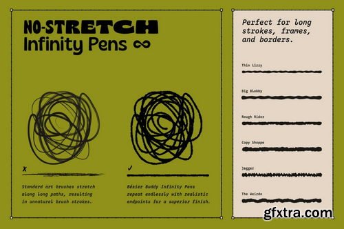 True Grit Texture Supply - Bézier Buddy - Vector Inking Brushes for Illustrator & Affinity