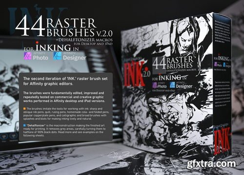 Eldar Zakirov - INK for Affinity Photo & Designer - 44 raster Brushes
