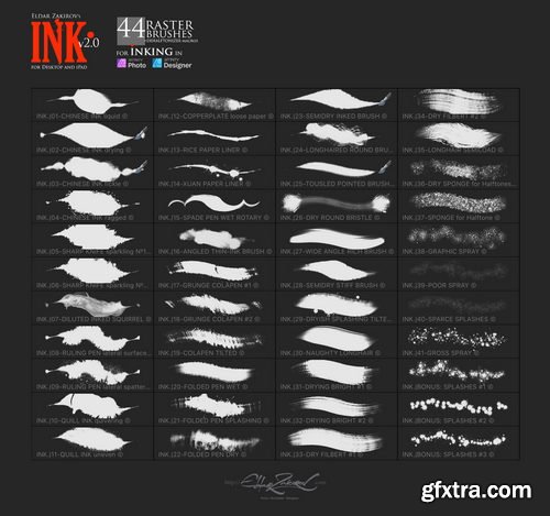 Eldar Zakirov - INK for Affinity Photo & Designer - 44 raster Brushes