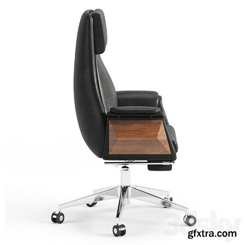 3dsky Pro - Back Adjustable Swivel Black Executive Chair