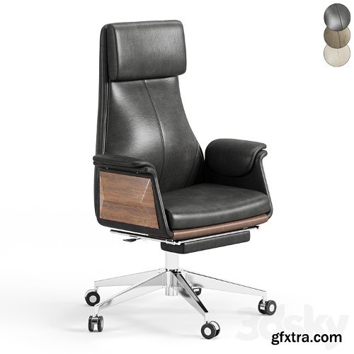 3dsky Pro - Back Adjustable Swivel Black Executive Chair