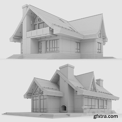 3dsky Pro - Modern half-timbered house with a residential attic