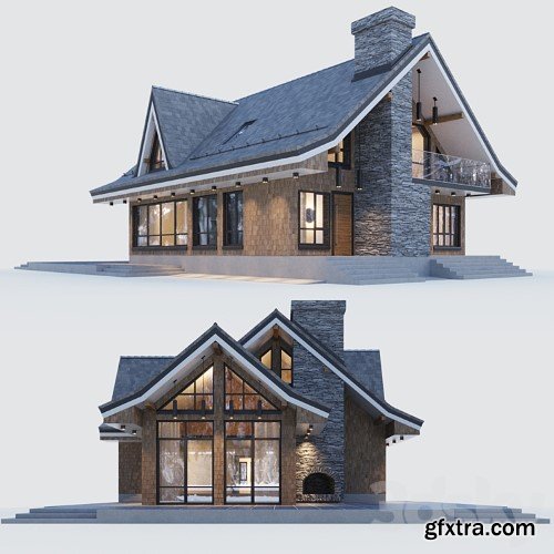 3dsky Pro - Modern half-timbered house with a residential attic