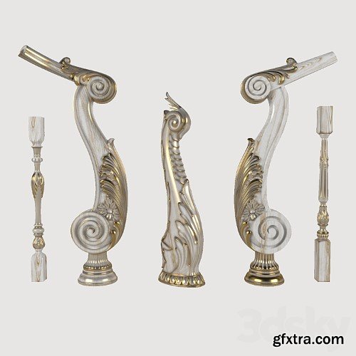 3dsky Pro - Pillars, balusters for stairs.