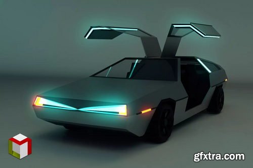 Unity - Low Poly Sci-Fi Car 04 v1