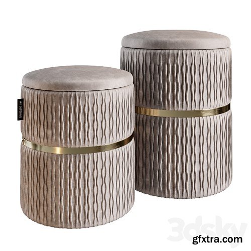 3dsky Pro - Set of two ottomans Verona MY iNTERNO