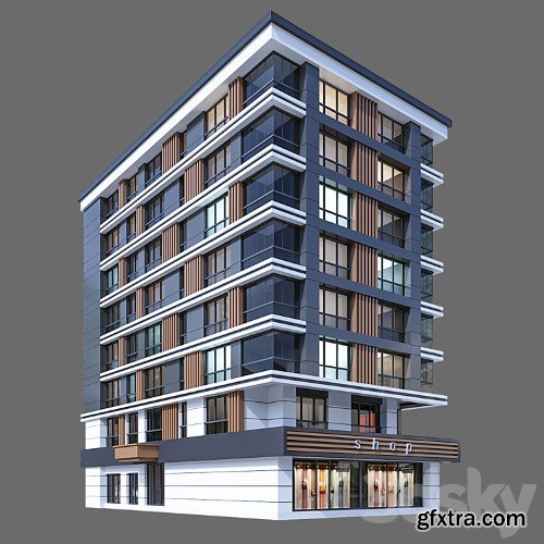 3dsky Pro - Modern Residential Building 34