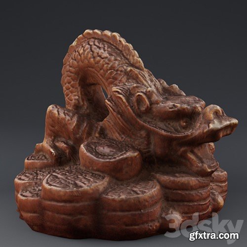 3dsky Pro - Dragon. Terracotta statuette.