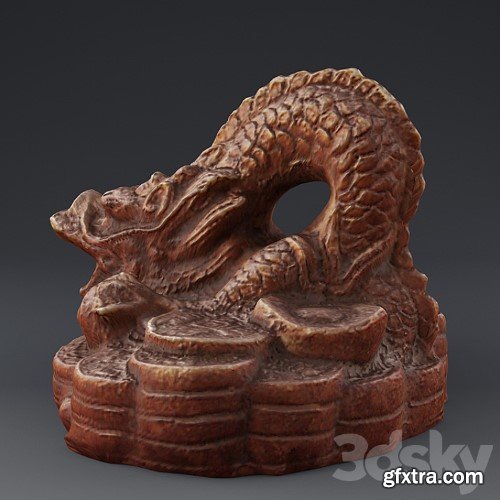 3dsky Pro - Dragon. Terracotta statuette.