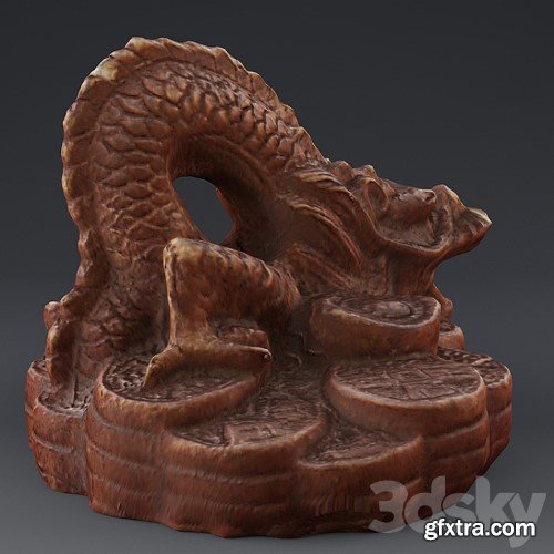 3dsky Pro - Dragon. Terracotta statuette.
