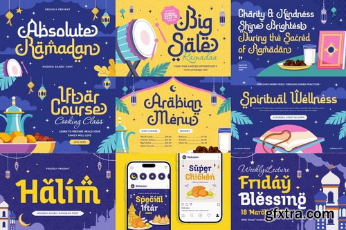 32 in 1 Arabic Ramadan Font Bundle