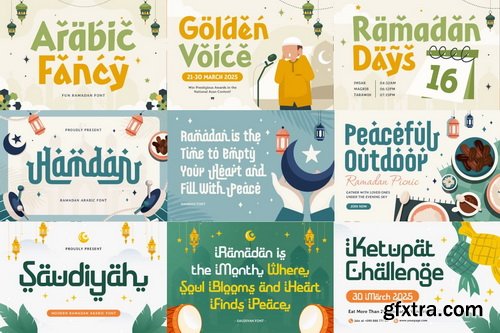 32 in 1 Arabic Ramadan Font Bundle