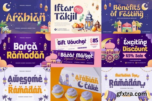 32 in 1 Arabic Ramadan Font Bundle