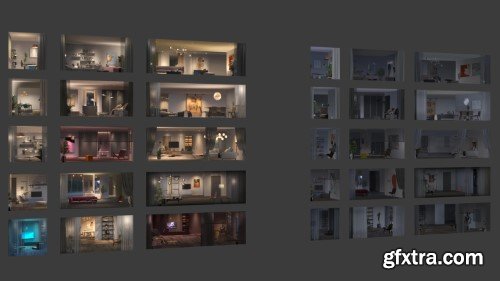 wParallax Bundle 1 & 2 // One-Click-Interiors for Archviz