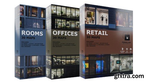 wParallax Bundle 1 & 2 // One-Click-Interiors for Archviz