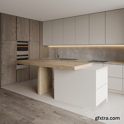 3dsky Pro - Modern corner kitchen with island 1
