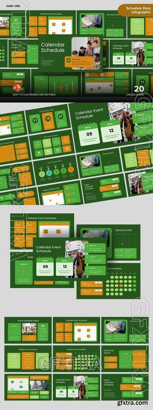 Schedule Data Infographic Dark Ver. - Powerpoint HHMFHYG