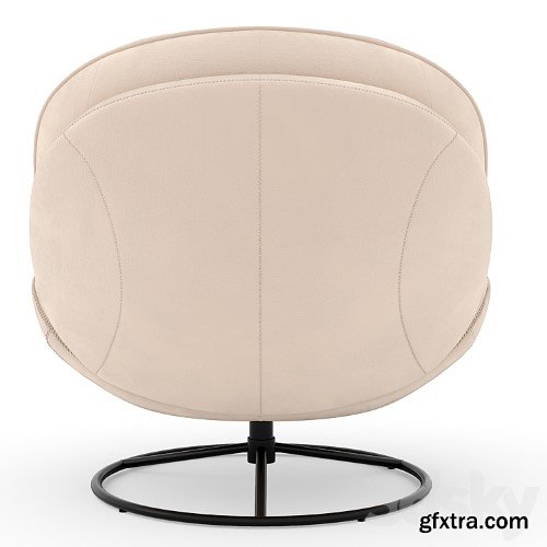 3dsky Pro - Velvet Swivel Accent Chair with Ottoman Set